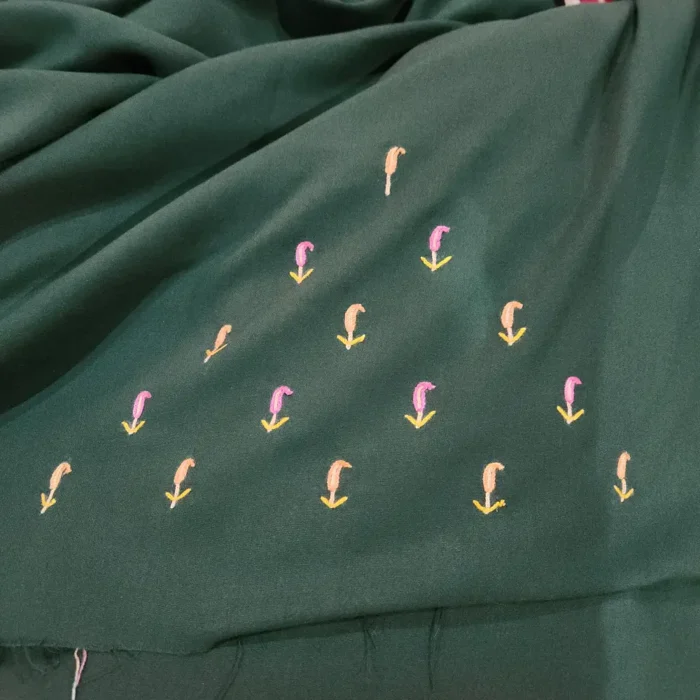 Green 2PC Hand Aari Embroidered Suit | Sonmarg  Collection - Image 4